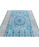 Revival 5'3'' X 8'5'' Hand-Knotted Wool Rug 5'3'' x 8'5'' (158 X 253) / Blue / Ivory