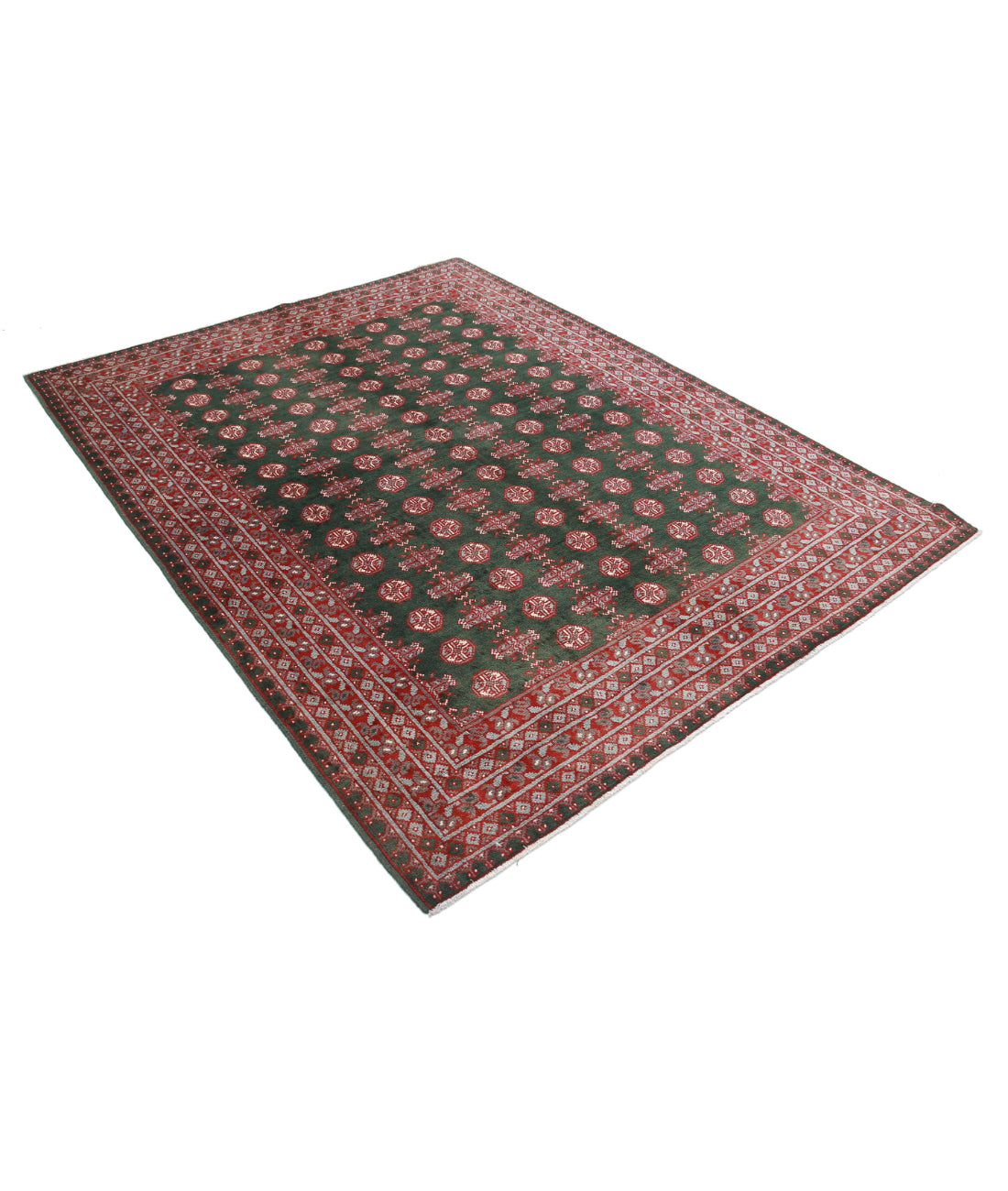 Revival 5'11'' X 7'7'' Hand-Knotted Wool Rug 5'11'' x 7'7'' (178 X 228) / Green / Red