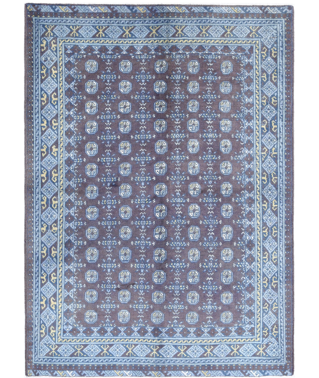 Revival 5'6'' X 7'9'' Hand-Knotted Wool Rug 5'6'' x 7'9'' (165 X 233) / Purple / Blue