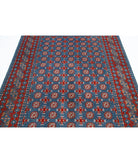 Revival 5'6'' X 7'5'' Hand-Knotted Wool Rug 5'6'' x 7'5'' (165 X 223) / Blue / Red