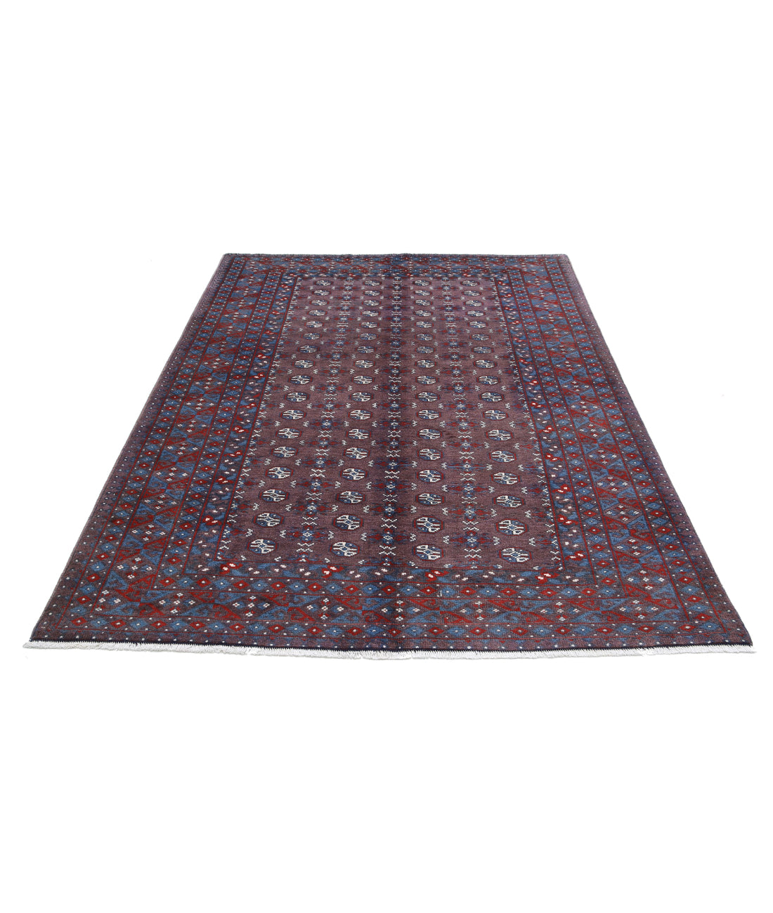 Revival 5'3'' X 7'11'' Hand-Knotted Wool Rug 5'3'' x 7'11'' (158 X 238) / Purple / Blue