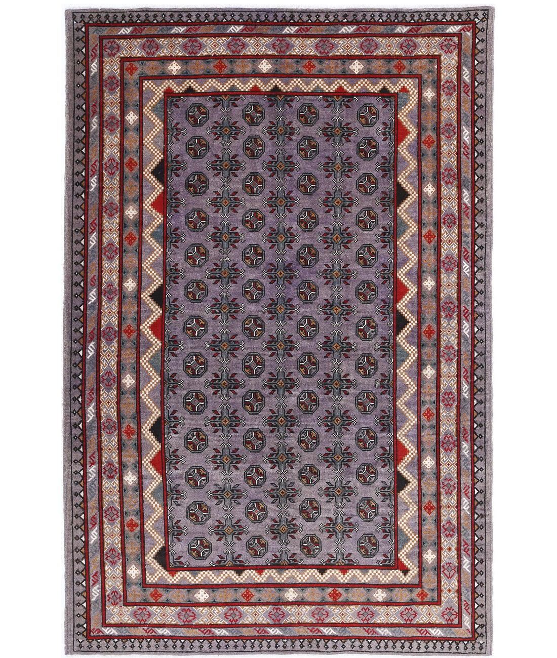 Revival 5'4'' X 8'1'' Hand-Knotted Wool Rug 5'4'' x 8'1'' (160 X 243) / Purple / Red