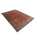 Revival 6'8'' X 9'4'' Hand-Knotted Wool Rug 6'8'' x 9'4'' (200 X 280) / Red / Grey