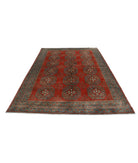 Revival 6'8'' X 9'4'' Hand-Knotted Wool Rug 6'8'' x 9'4'' (200 X 280) / Red / Grey