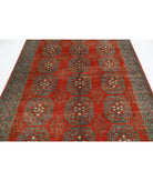 Revival 6'8'' X 9'4'' Hand-Knotted Wool Rug 6'8'' x 9'4'' (200 X 280) / Red / Grey