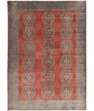 Revival 6'8'' X 9'4'' Hand-Knotted Wool Rug 6'8'' x 9'4'' (200 X 280) / Red / Grey