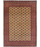 Revival 6'8'' X 9'4'' Hand-Knotted Wool Rug 6'8'' x 9'4'' (200 X 280) / Gold / Red