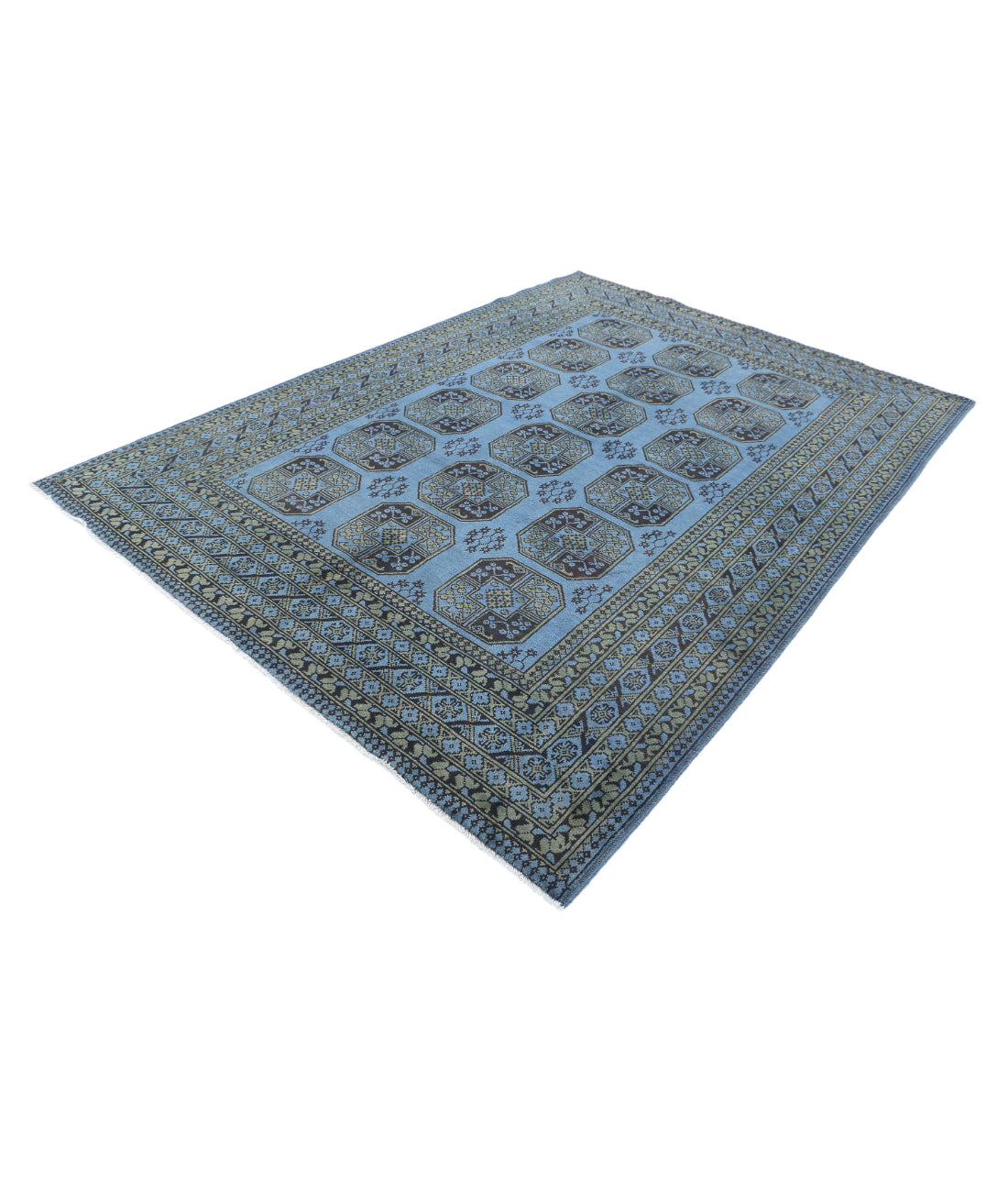 Revival 6'8'' X 9'4'' Hand-Knotted Wool Rug 6'8'' x 9'4'' (200 X 280) / Blue / Green