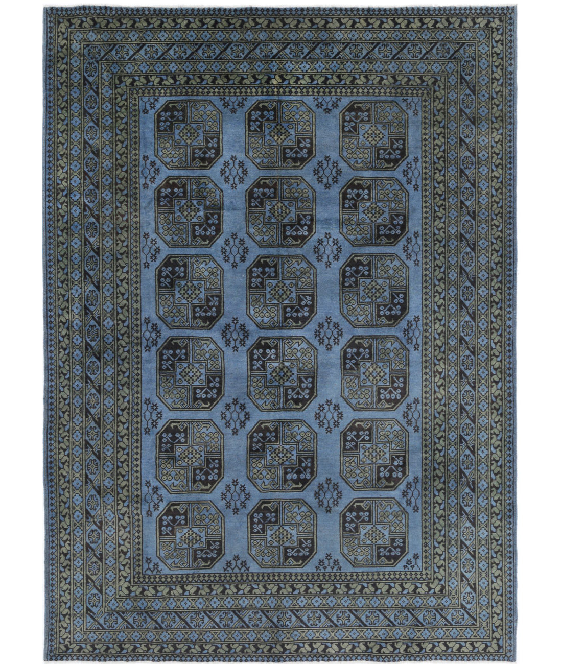 Revival 6'8'' X 9'4'' Hand-Knotted Wool Rug 6'8'' x 9'4'' (200 X 280) / Blue / Green