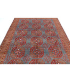 Revival 6'8'' X 9'5'' Hand-Knotted Wool Rug 6'8'' x 9'5'' (200 X 283) / Grey / Red