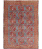 Revival 6'8'' X 9'5'' Hand-Knotted Wool Rug 6'8'' x 9'5'' (200 X 283) / Grey / Red