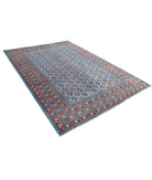 Revival 6'8'' X 9'7'' Hand-Knotted Wool Rug 6'8'' x 9'7'' (200 X 288) / Blue / Red