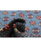 Revival 6'8'' X 9'7'' Hand-Knotted Wool Rug 6'8'' x 9'7'' (200 X 288) / Blue / Red