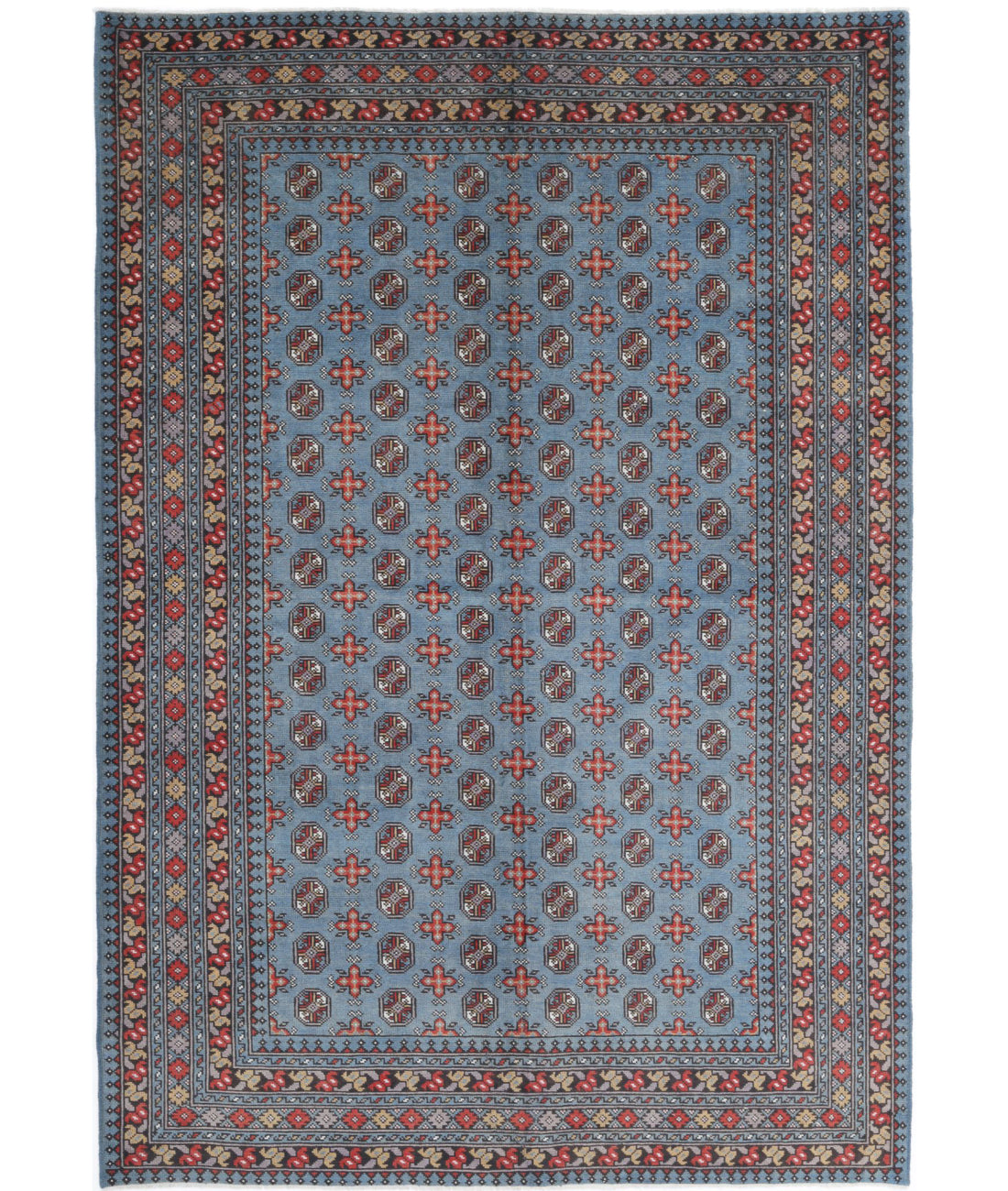 Revival 6'8'' X 9'7'' Hand-Knotted Wool Rug 6'8'' x 9'7'' (200 X 288) / Blue / Red