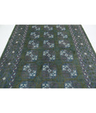 Revival 6'7'' X 9'5'' Hand-Knotted Wool Rug 6'7'' x 9'5'' (198 X 283) / Green / Blue