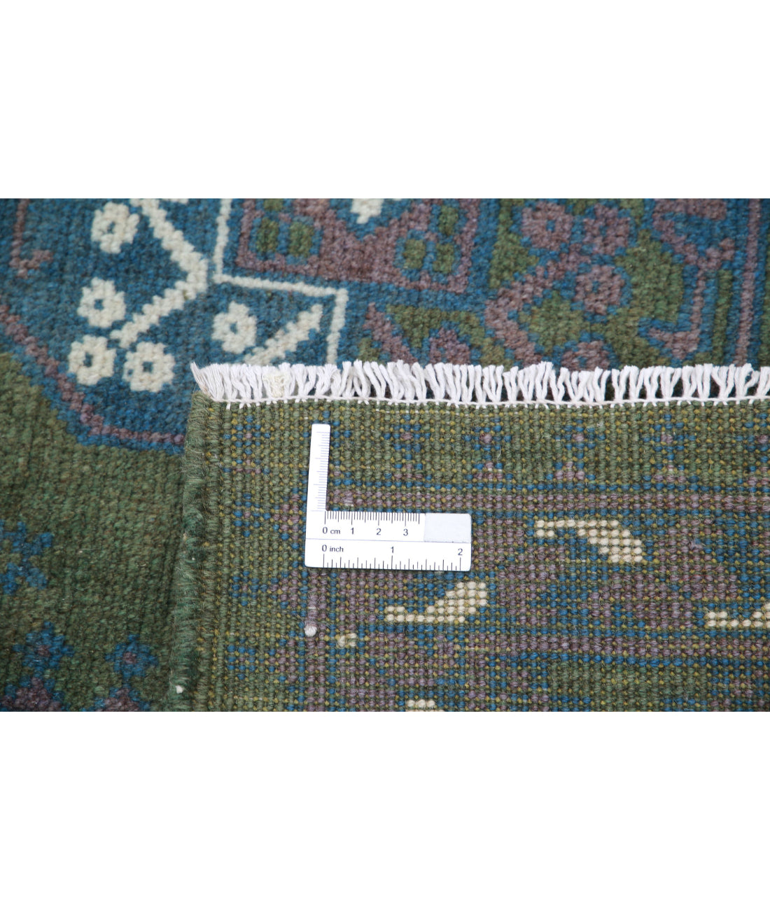 Revival 6'7'' X 9'5'' Hand-Knotted Wool Rug 6'7'' x 9'5'' (198 X 283) / Green / Blue