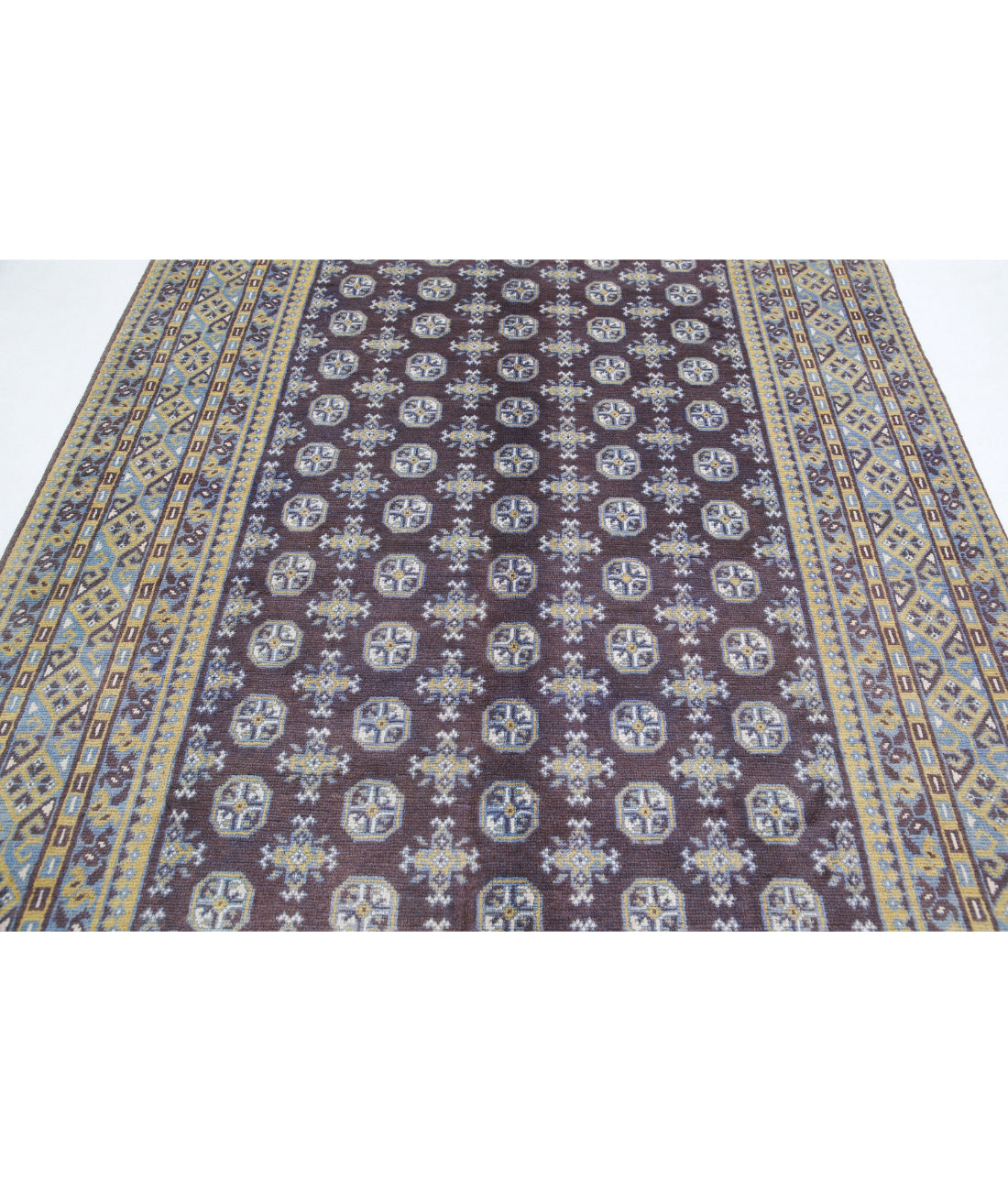 Revival 6'6'' X 9'5'' Hand-Knotted Wool Rug 6'6'' x 9'5'' (195 X 283) / Purple / Taupe