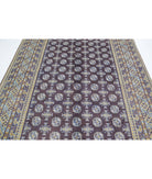 Revival 6'6'' X 9'5'' Hand-Knotted Wool Rug 6'6'' x 9'5'' (195 X 283) / Purple / Taupe