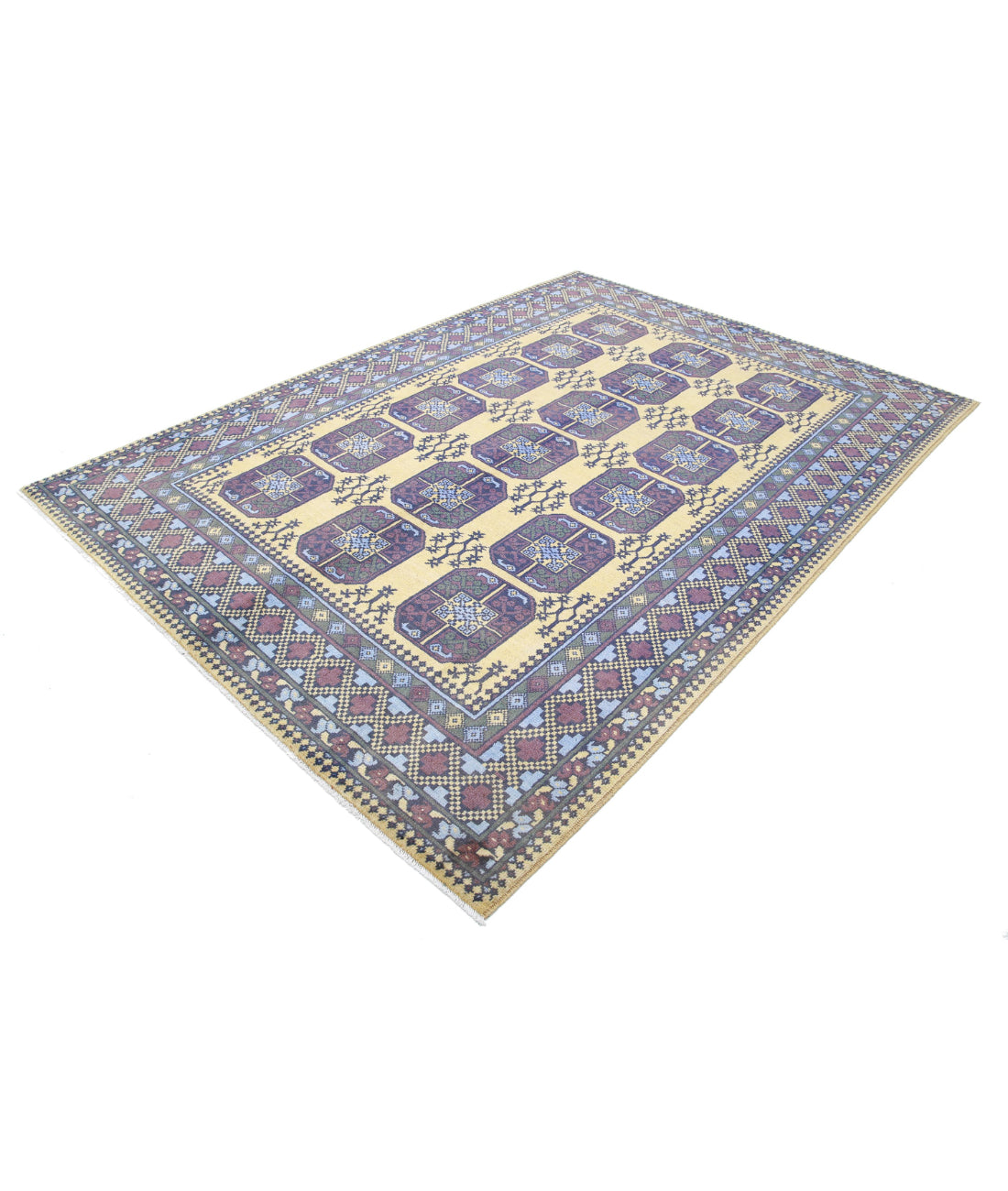 Revival 6'7'' X 9'3'' Hand-Knotted Wool Rug 6'7'' x 9'3'' (198 X 278) / Gold / Blue