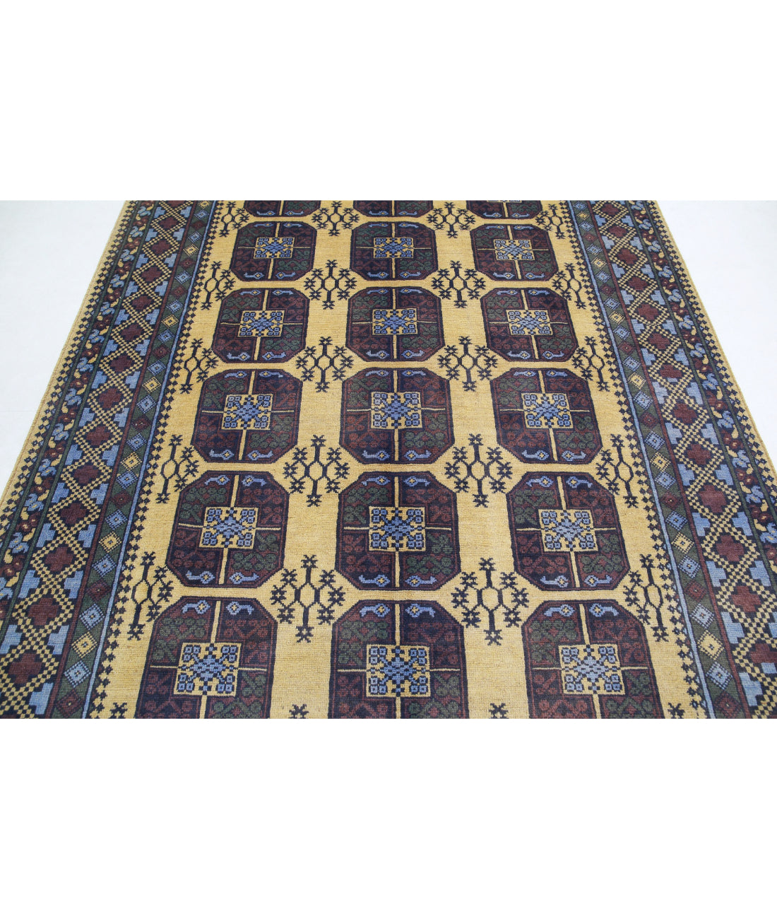 Revival 6'7'' X 9'3'' Hand-Knotted Wool Rug 6'7'' x 9'3'' (198 X 278) / Gold / Blue