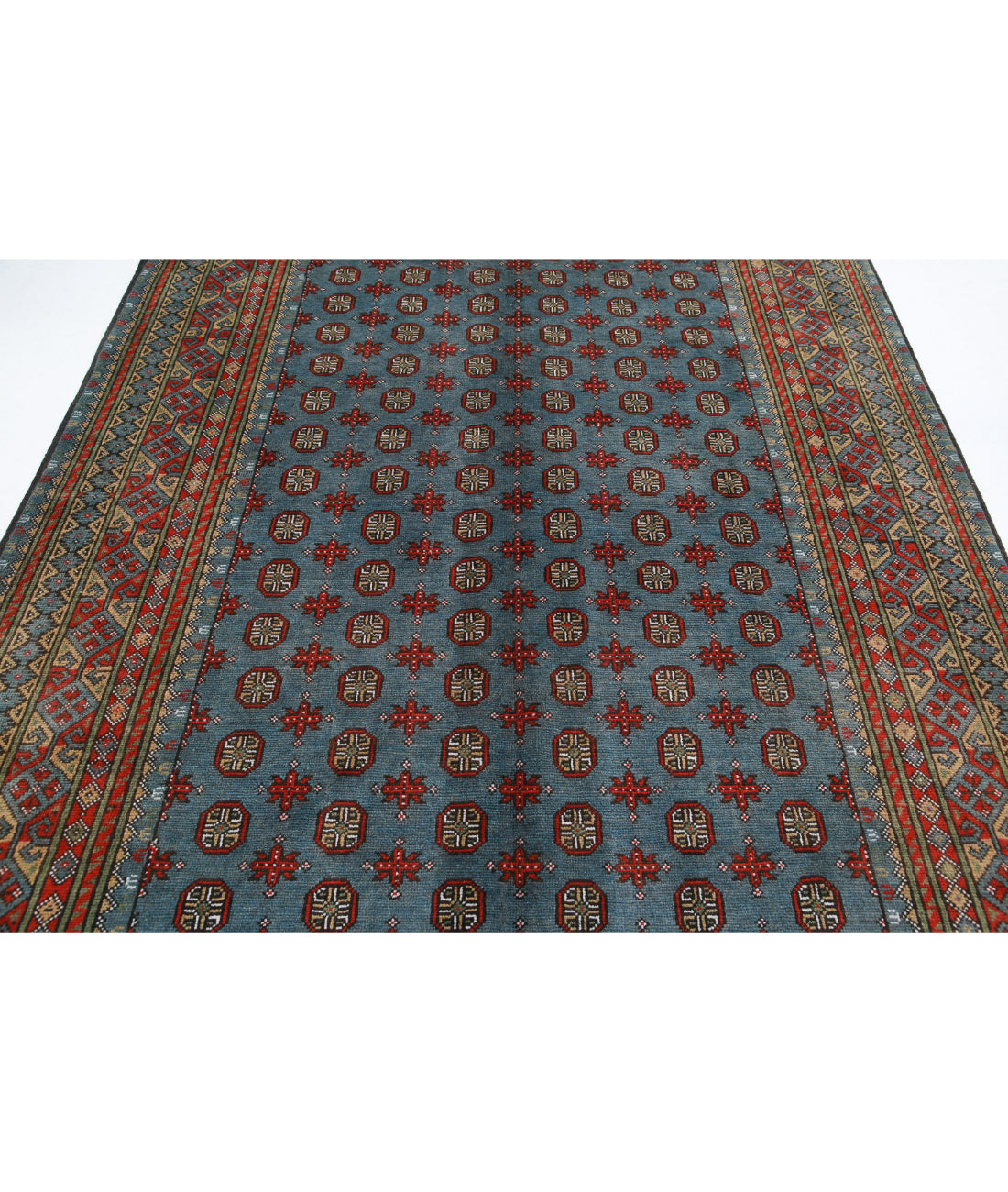 Revival 6'8'' X 9'10'' Hand-Knotted Wool Rug 6'8'' x 9'10'' (200 X 295) / Blue / Gold