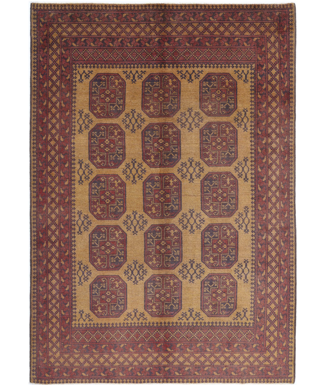 Revival 6'4'' X 9'3'' Hand-Knotted Wool Rug 6'4'' x 9'3'' (190 X 278) / Gold / Red