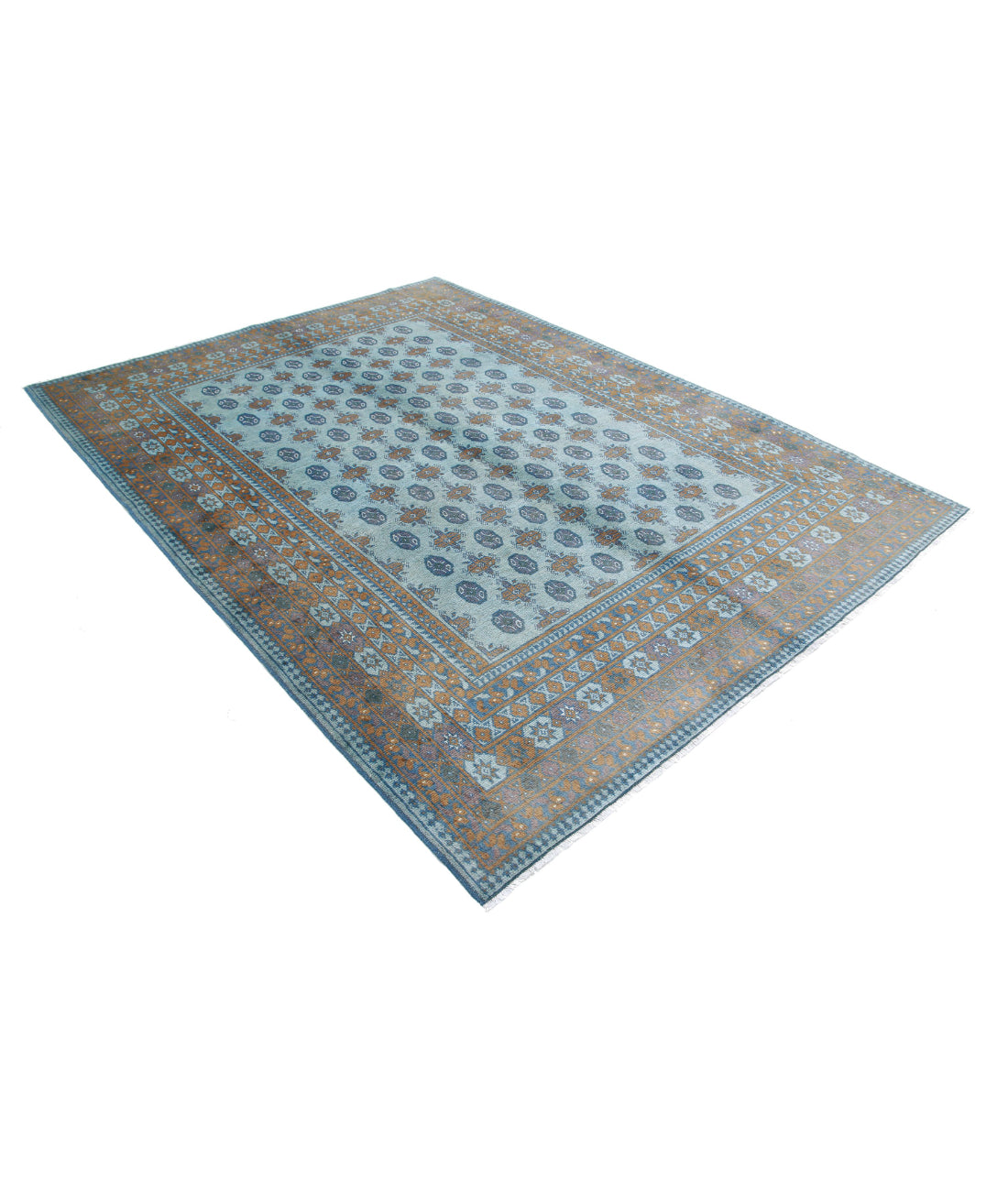 Revival 6'10'' X 9'5'' Hand-Knotted Wool Rug 6'10'' x 9'5'' (205 X 283) / Blue / Brown