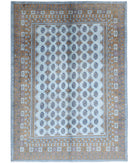 Revival 6'10'' X 9'5'' Hand-Knotted Wool Rug 6'10'' x 9'5'' (205 X 283) / Blue / Brown