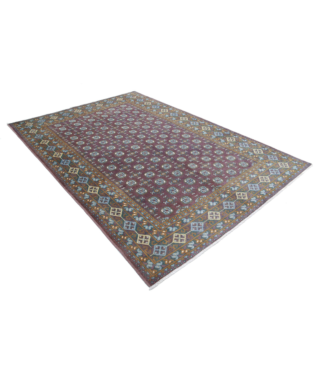 Revival 6'6'' X 9'7'' Hand-Knotted Wool Rug 6'6'' x 9'7'' (195 X 288) / Purple / Taupe