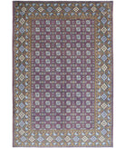 Revival 6'6'' X 9'7'' Hand-Knotted Wool Rug 6'6'' x 9'7'' (195 X 288) / Purple / Taupe