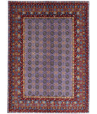 Revival 6'6'' X 9'3'' Hand-Knotted Wool Rug 6'6'' x 9'3'' (195 X 278) / Purple / Red