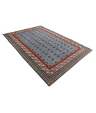 Revival 6'7'' X 9'8'' Hand-Knotted Wool Rug 6'7'' x 9'8'' (198 X 290) / Blue / Ivory