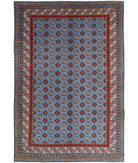 Revival 6'7'' X 9'8'' Hand-Knotted Wool Rug 6'7'' x 9'8'' (198 X 290) / Blue / Ivory