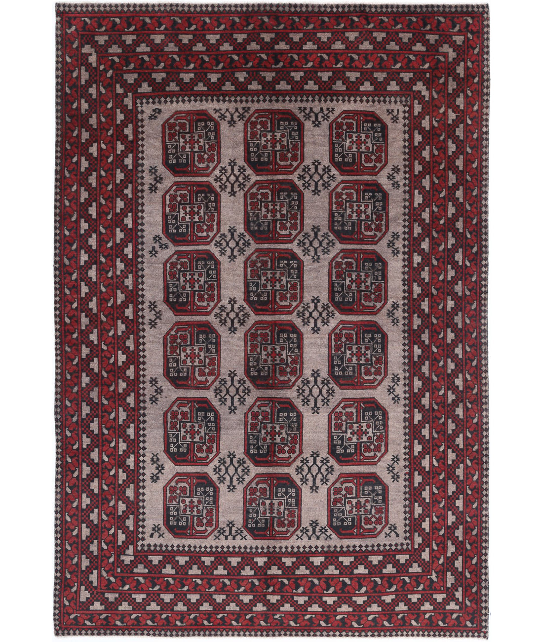 Revival 6'5'' X 9'5'' Hand-Knotted Wool Rug 6'5'' x 9'5'' (193 X 283) / Grey / Black