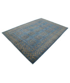 Revival 6'9'' X 9'5'' Hand-Knotted Wool Rug 6'9'' x 9'5'' (203 X 283) / Blue / Tan