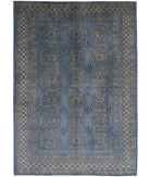 Revival 6'9'' X 9'5'' Hand-Knotted Wool Rug 6'9'' x 9'5'' (203 X 283) / Blue / Tan