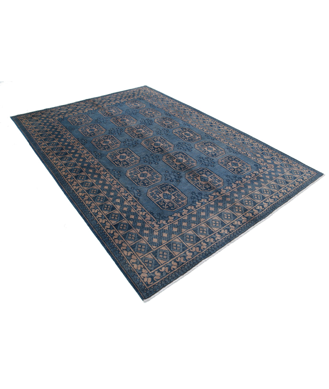 Revival 6'8'' X 9'5'' Hand-Knotted Wool Rug 6'8'' x 9'5'' (200 X 283) / Blue / Taupe