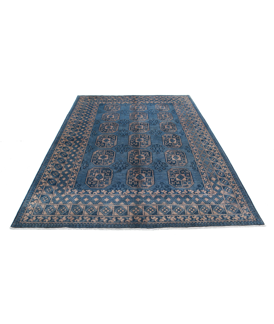 Revival 6'8'' X 9'5'' Hand-Knotted Wool Rug 6'8'' x 9'5'' (200 X 283) / Blue / Taupe