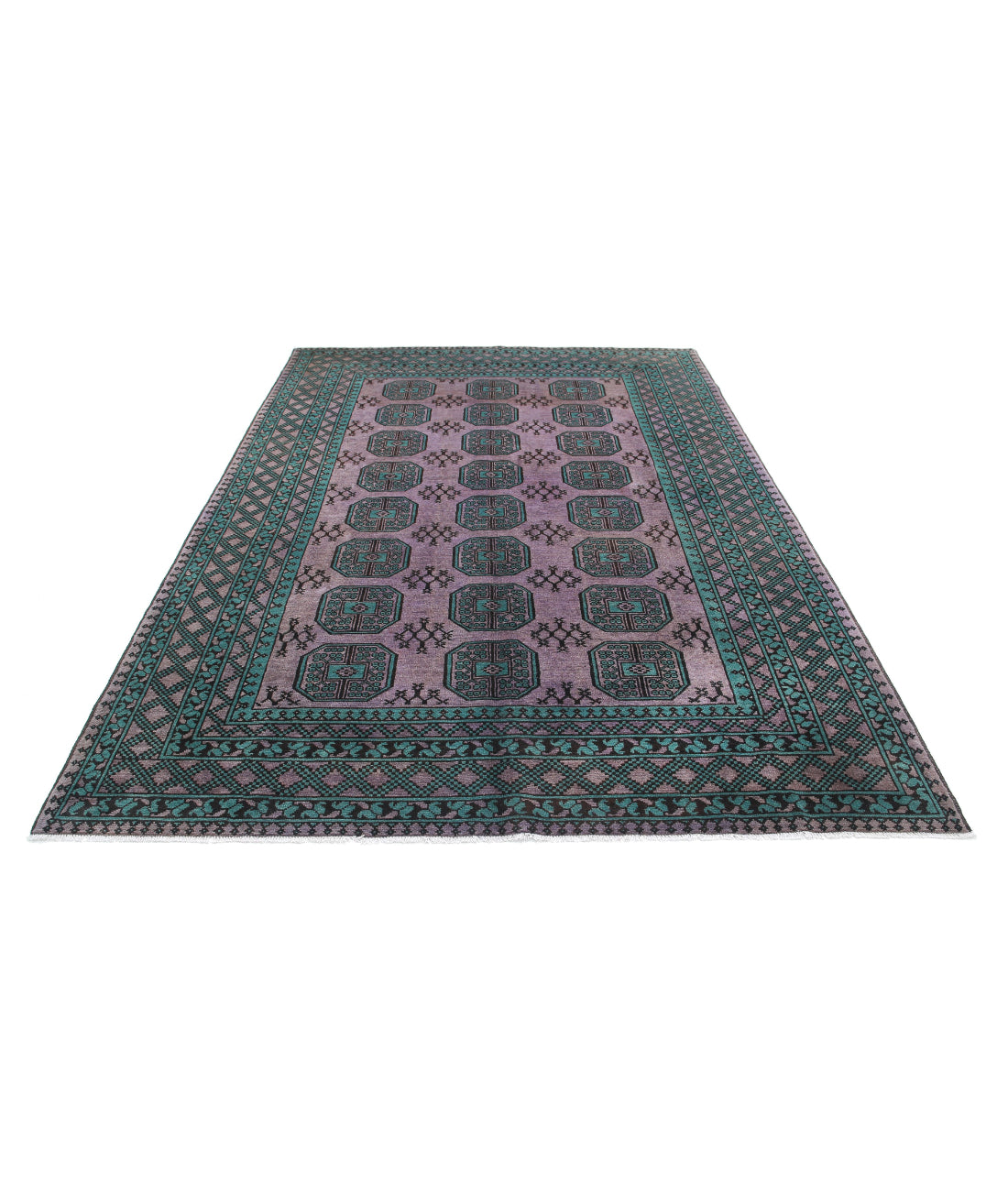 Revival 6'7'' X 9'7'' Hand-Knotted Wool Rug 6'7'' x 9'7'' (198 X 288) / Purple / Green