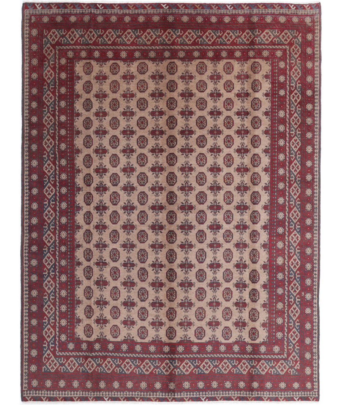 Revival 8'2'' X 10'9'' Hand-Knotted Wool Rug 8'2'' x 10'9'' (245 X 323) / Taupe / Red