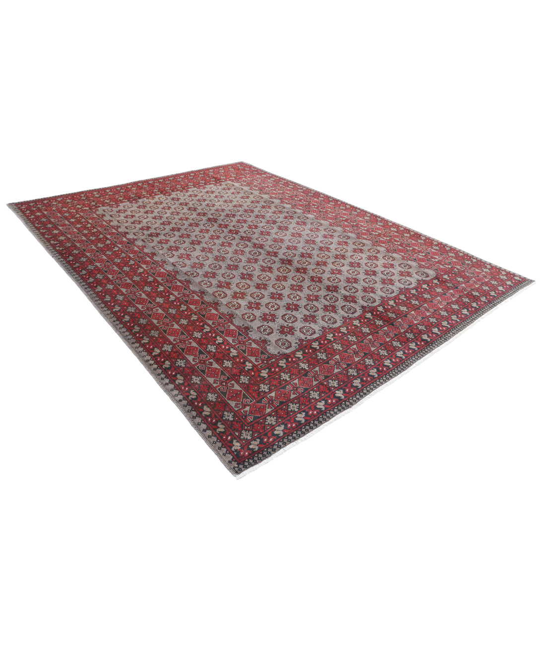 Revival 8'2'' X 10'11'' Hand-Knotted Wool Rug 8'2'' x 10'11'' (245 X 328) / Grey / Red