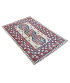 Revival 3'2'' X 4'8'' Hand-Knotted Wool Rug 3'2'' x 4'8'' (95 X 140) / Taupe / Red