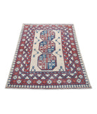 Revival 3'2'' X 4'8'' Hand-Knotted Wool Rug 3'2'' x 4'8'' (95 X 140) / Taupe / Red