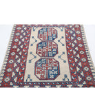 Revival 3'2'' X 4'8'' Hand-Knotted Wool Rug 3'2'' x 4'8'' (95 X 140) / Taupe / Red