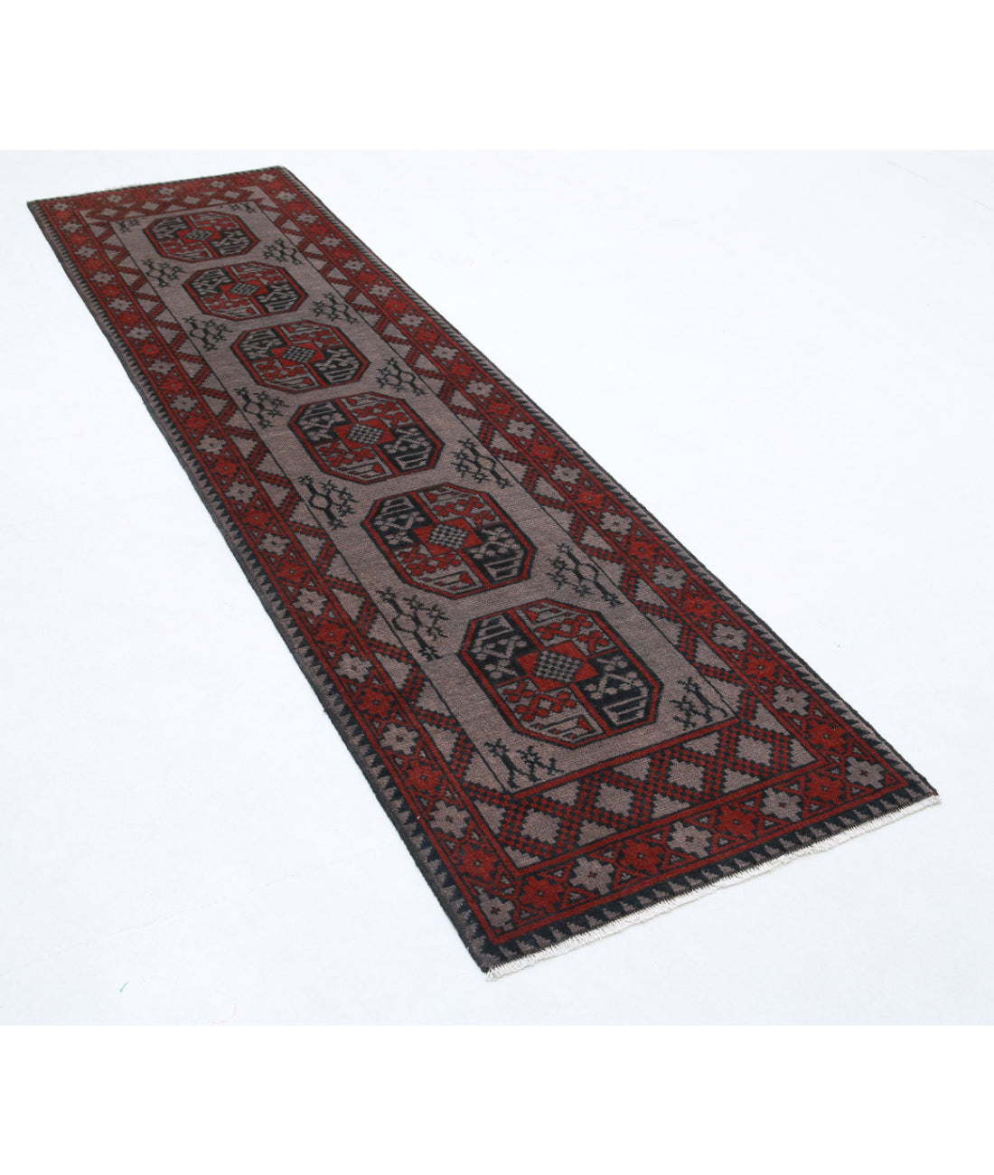 Revival 2'8'' X 12'6'' Hand-Knotted Wool Rug 2'8'' x 12'6'' (80 X 375) / Tan / Red