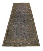 Revival 2'9'' X 9'6'' Hand-Knotted Wool Rug 2'9'' x 9'6'' (83 X 285) / Purple / Green