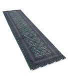 Revival 2'7'' X 9'9'' Hand-Knotted Wool Rug 2'7'' x 9'9'' (78 X 293) / Green / Purple