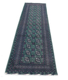 Revival 2'7'' X 9'9'' Hand-Knotted Wool Rug 2'7'' x 9'9'' (78 X 293) / Green / Purple