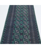 Revival 2'7'' X 9'9'' Hand-Knotted Wool Rug 2'7'' x 9'9'' (78 X 293) / Green / Purple