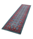 Revival 2'8'' X 9'3'' Hand-Knotted Wool Rug 2'8'' x 9'3'' (80 X 278) / Green / Red